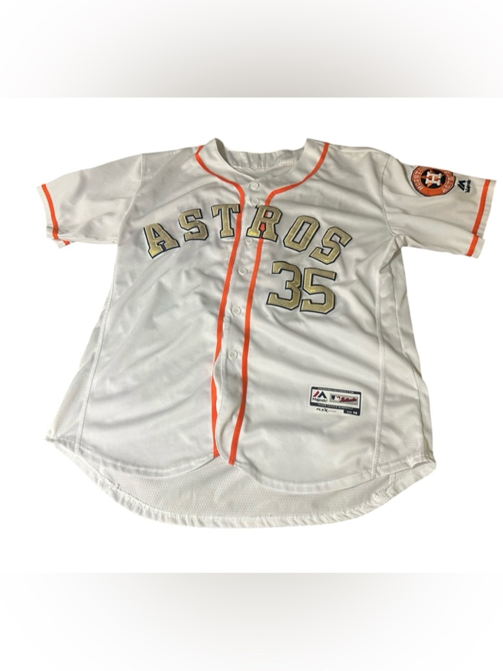 Majestic Men Houston Astros Justin Verlander 2017 World Series Gold Jersey Sz 48